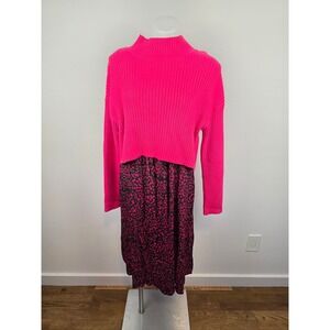 Seraphine NWT Lucie Knitted Topper Dress A-Line Pink Black Animal 8 Maternity